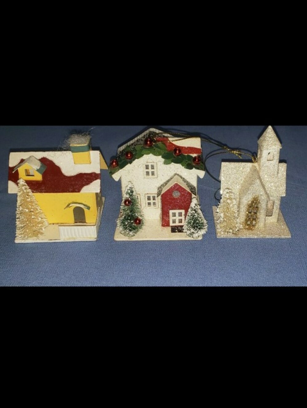 Lot Of Three (3) Putz Style Christmas Houses - Picture 11 of 12